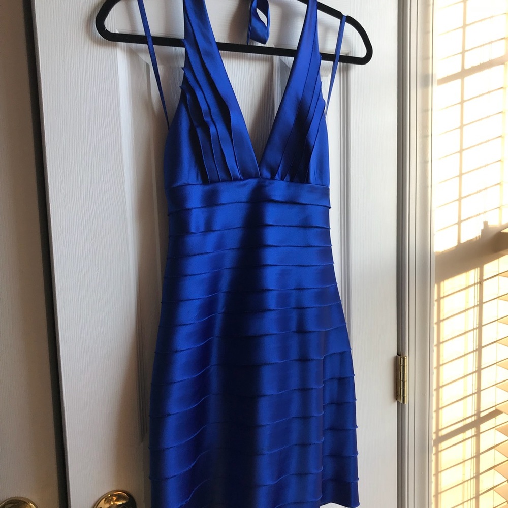 BCBG Max Azria blue Bodycon dress- stunning!